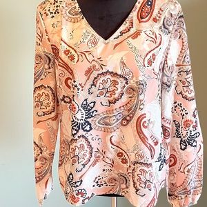 NWOT Shein Paisley Long Sleeved Blouse M